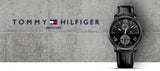 Tommy Hilfiger Alden Chronograph Black Dial Black Leather Strap Watch for Men - 1791310