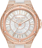 Michael Kors Lennox Three-Hand Crystals Dial White Silicone Strap Watch For Women - MK7248