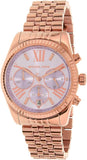 Michael Kors Lexington Purple Dial Rose Gold Steel Strap Watch For Women - MK6207