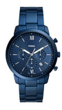 Fossil Neutra Chronograph Blue Dial Blue Steel Strap Watch for Men - FS5826