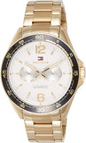 Tommy Hilfiger Sport White Dial Gold Steel Strap Watch for Men - 1791365