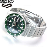 Seiko 5 Sports Automatic Analog Green Dial Silver Steel Strap Watch For Men - SRPD63K1