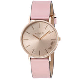 Coach Delancey Gold Dial Pink Leather Strap Watch for Women - 14503332