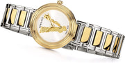 Versace Virtus Quartz White Dial Two Tone Steel Strap Watch For Women - VET300721