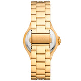 Michael Kors Lennox Three Hand Silver Dial Gold Steel Strap Watch For Women - MK7391