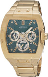 Guess Phoenix Multi Function Green Dial Gold Steel Strap Watch for Men - GW0456G3