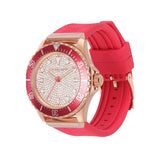 Michael Kors Everest Analog Rose Gold Dial Pink Silicone Strap Watch For Women - M7359