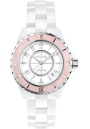 Chanel J12 Quartz Diamonds Ceramic White Dial White Steel Strap Watch for Women - J12 H4466