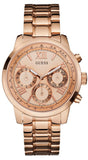 Guess Sunrise Quartz Rose Gold Dial Rose Gold Steel Strap Watch For Women - W0330L2