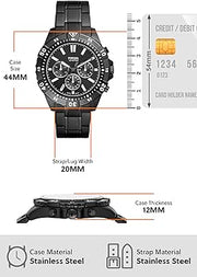 Fossil Garrett Chronograph Black Dial Black Steel Strap Watch for Men - FS5773