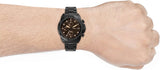 Fossil Bronson Chronograph Black Dial Black Steel Strap Watch for Men - FS5851