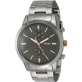 Fossil Townsman Chronograph Grey Dial Silver Steel Strap Watch for Men - FS5407