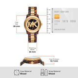 Michael Kors Runway Three-Hand Brown Dial Two Tone Steel Strap Watch for Women - MK7354