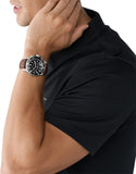 Michael Kors Everest Chronograph Black Dial Brown Leather Strap Watch For Men - MK9054