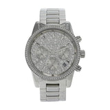 Michael Kors Ritz Chronograph Crystals Silver Dial Silver Steel Strap Watch For Women - MK7301