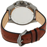 Fossil Garrett Chronograph Grey Dial Brown Leather Strap Watch for Men - FS5770