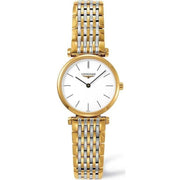 Longines La Grande Classique White Dial Two Tone Mesh Bracelet Watch for Women - L4.209.2.12.7