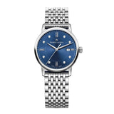 Maurice Lacroix Eliros Diamonds Blue Dial Silver Steel Strap Watch For Women - EL1094-SS002-450-1