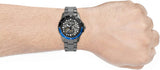 Fossil FB-01 Automatic Skeleton Black Dial Grey Steel Strap Watch for Men - ME3201