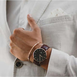 Daniel Wellington Classic Bristol Black Dial Brown Leather Strap Watch for Men - DW00100137