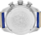 Versace V-Ray Chronograph Quartz Blue Dial Blue Leather Strap Watch for Men - VE2I00721