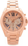 Michael Kors Bradshaw Chronograph Rose Gold Dial Rose Gold Steel Strap Watch For Women - MK6321