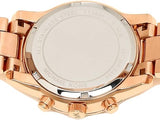 Michael Kors Ritz Chronograph Rose Gold Dial Rose Gold Steel Strap Watch For Women - MK6485