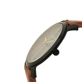 Fossil The Minimalist Black Dial Brown Leather Strap Watch for Men - FS5305