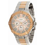 Guess Vista Analog Diamonds Silver Dial Two Tone Steel Strap Watch for Women - W0024L1