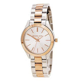 Michael Kors Slim Runway White Dial Two Tone Steel Strap Watch for Women - MK3204