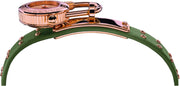 Versace Medusa Lock Icon Quartz Beige Dial Green Leather Strap Watch for Women - VEDW00519