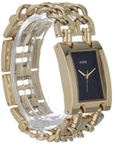 Guess Trend Multi Chain Black Dial Gold Steel Strap Watch for Women - U1117L5