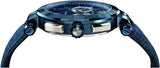 Versace Aion Chronograph Blue Dial Blue Leather Strap Watch for Men - VBR070017