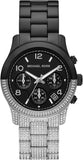 Michael Kors Runway Pavé Black Dial Two Tone Steel Strap Watch for Women - MK7433