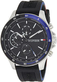 Tommy Hilfiger Bank Quartz Black Dial Black Rubber Strap Watch for Men - 1791724