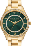 Michael Kors Lauryn Analog Green Dial Gold Steel Strap Watch for Women - MK4737