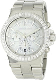 Michael Kors Dylan Glitz Chronograph White Dial Silver Steel Strap Watch For Women - MK5411