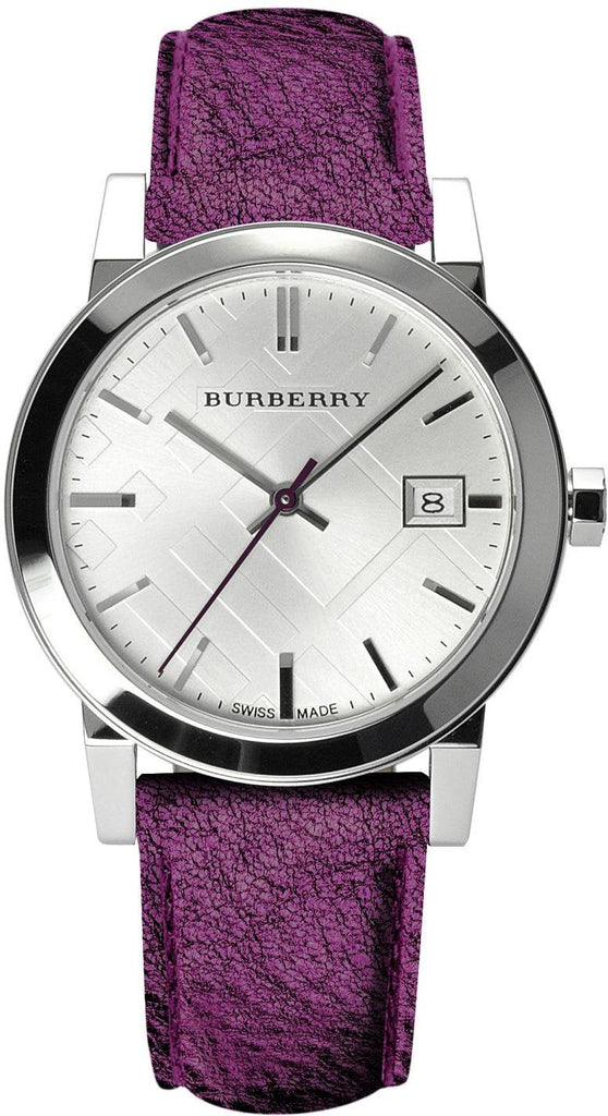 BURBERRY PRE-LOVED AUTHENTIC PURPLE METALLIC GENUINE LEATHER DESIGNER WATCH Burberry | Accessories | Burberry Preloved Authentic Purple  main image 2