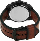 Fossil Bronson Chronograph Black Dial Brown Leather Strap Watch for Men - FS5856