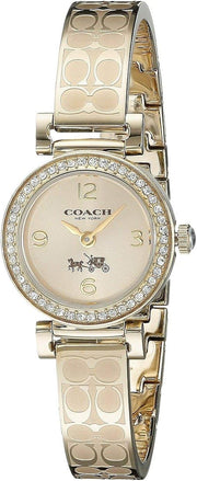 Coach Dress Crystals Gold Dial Gold Steel Strap Watch For Women - 14502202