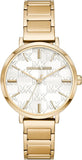 Michael Kors Addyson Three-Hand White Dial Gold Steel Strap Watch for Women - MK4712