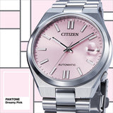 Citizen x Pantone Dreamy Pink Dial Silver Steel Strap Watch For Men - NJ0158-89X