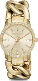 Michael Kors Nini Three Hand Gold Dial Gold Steel Strap Watch For Women - MK3235