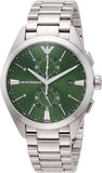 Emporio Armani Chronograph Green Dial Silver Steel Strap Watch For Men - AR11480