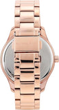 Michael Kors Layton Three Hand Pink Dial Rose Gold Steel Strap Watch For Women - MK6848