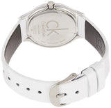 Calvin Klein Skirt White Dial White Leather Strap Watch for Women - K2U231K6