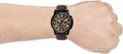 Fossil Grant Chronograph Brown Dial Brown Leather Strap Watch for Men - FS5088