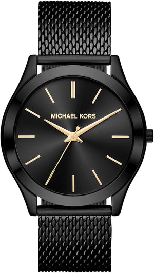 Michael Kors Slim Runway Black Dial Black Mesh Strap Watch for Women - MK8607