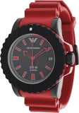 Emporio Armani Sportivo Quartz Black Dial Red Rubber Strap Watch For Men - AR6101