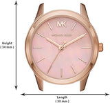 Michael Kors Runway Mother of Pearl Dial Rose Gold Steel Strap Watch For Women - MK6856